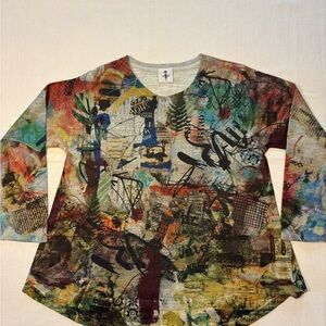 Artistic Multicolor Long Sleeve Tee